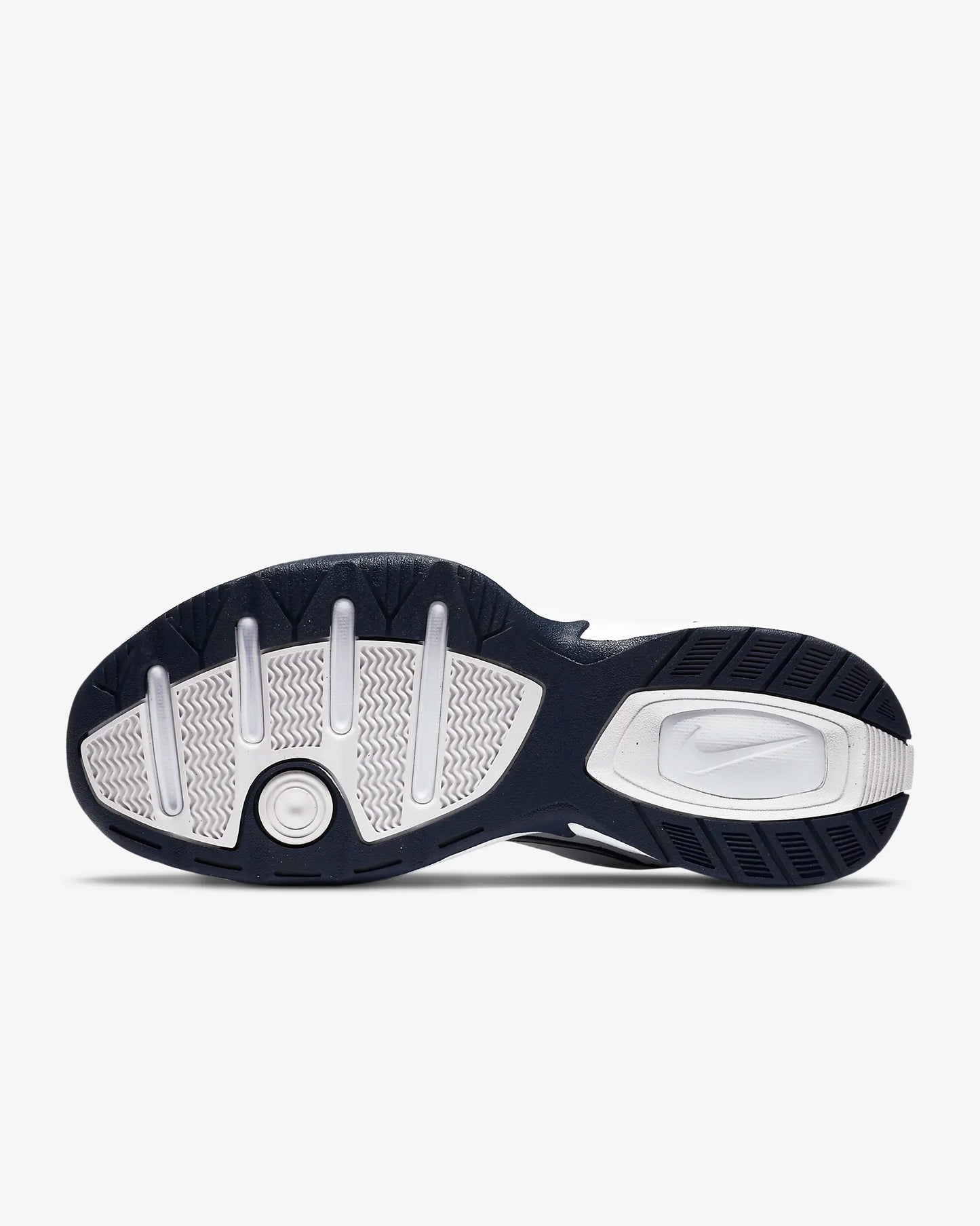 Nike Men's Air Monarch IV Workout Shoes, White/Metallic Silver