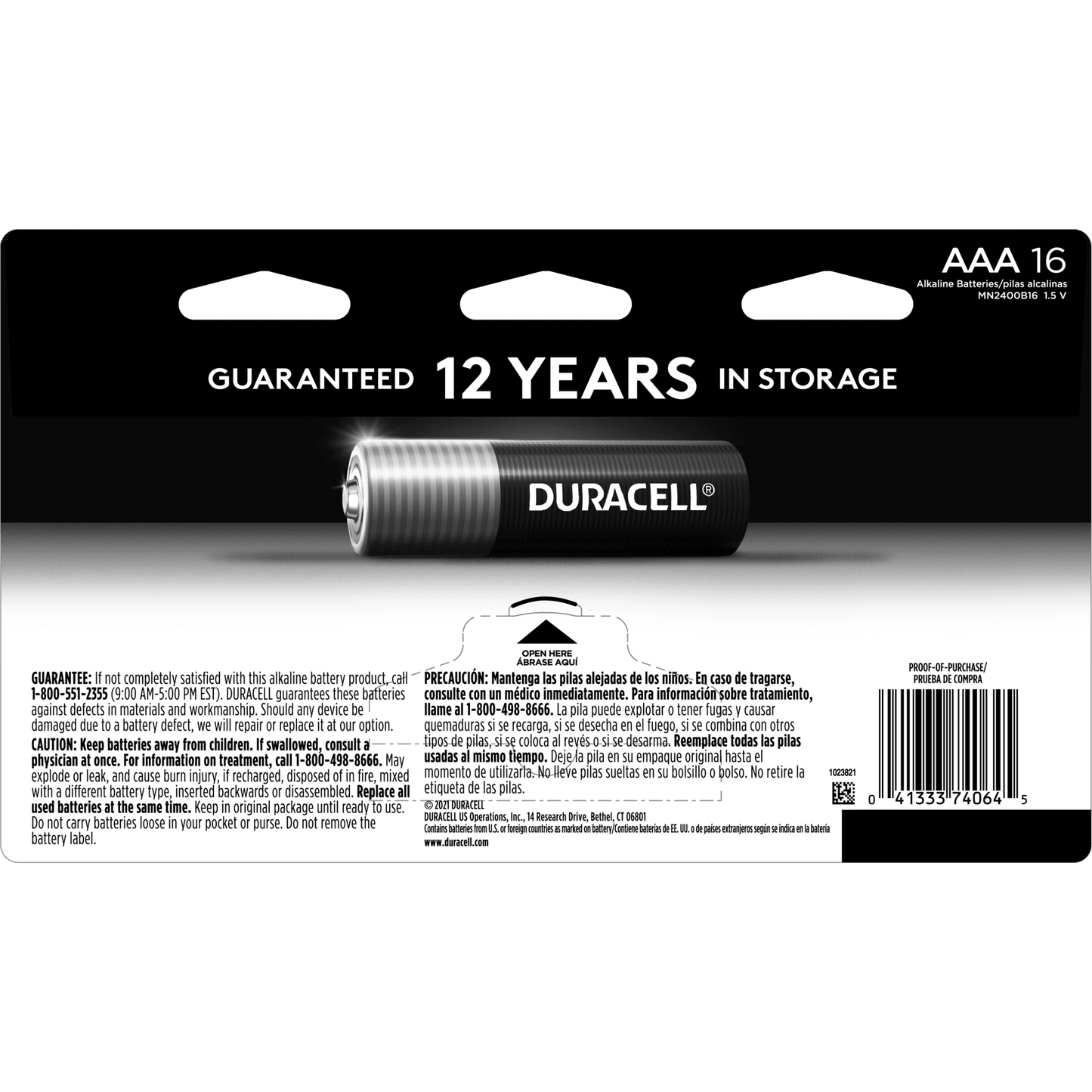Duracell Coppertop AAA Battery with POWER BOOST™, 16 Pack Long-Lasting Batteries