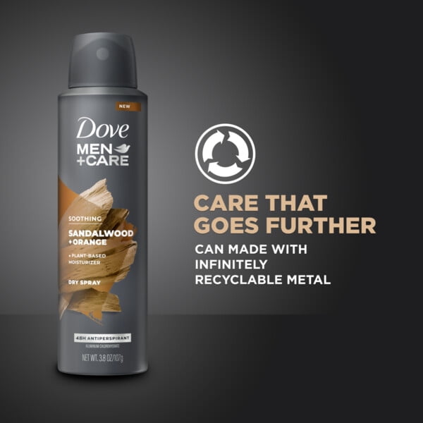 Dove Men+Care Soothing Sandalwood & Orange Dry Spray Antiperspirant Deodorant 3.8 Oz