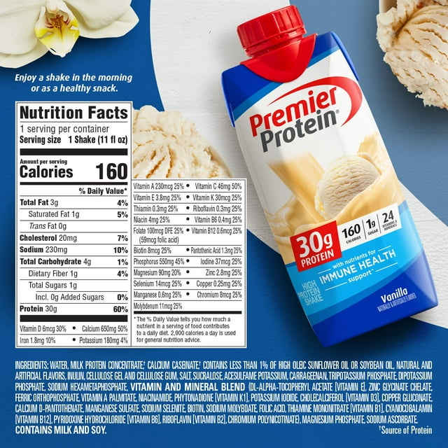 Premier Protein Shake, Vanilla, 30g Protein, 11 fl oz, 12 Ct