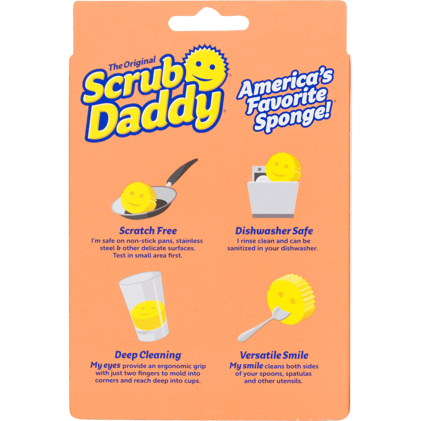 Scrub Daddy Scratch-Free Dish Sponge - BPA Free & Made with Flextexture - Stain, Mold & Odor Resistant