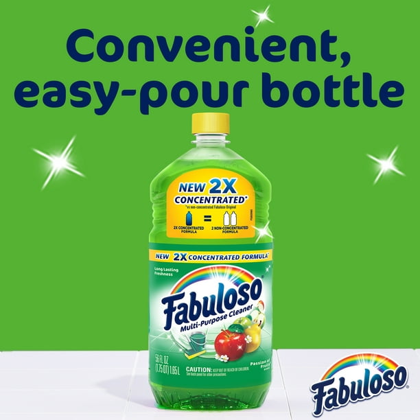 Fabuloso Multi-Purpose Cleaner, 2X Concentrated Formula, Passion of Fruits Scent, 56 oz
