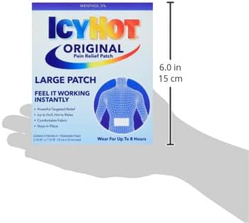 Icy Hot Medicated Patch Extra Strength Pain Relief Patch for Back or Large Area, 5 Count