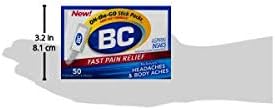 BC Powder Original Strength Pain Reliever, Aspirin Dissolve Packs, 50 Count