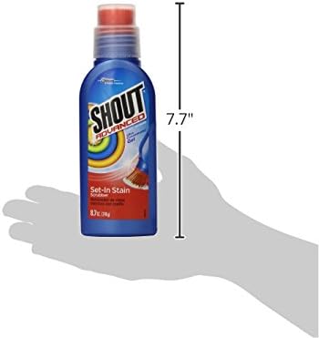 Shout Advanced Stain Remover Gel for Clothes Laundry, Ultra Concentrated Gel with Built-in Scrubber Brush for Deep Set-In stains, 8.7oz