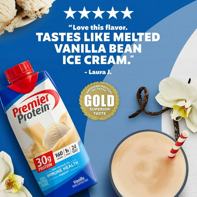 Premier Protein Shake, Vanilla, 30g Protein, 11 fl oz, 12 Ct