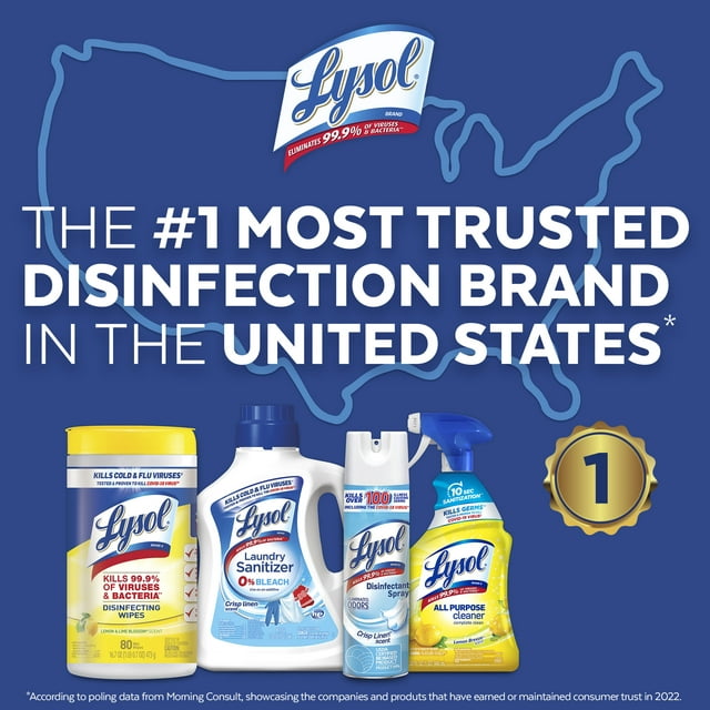 Lysol All-Purpose Cleaner, Sanitizing and Disinfecting Spray, To Clean and Deodorize, Lemon Breeze Scent, 32oz