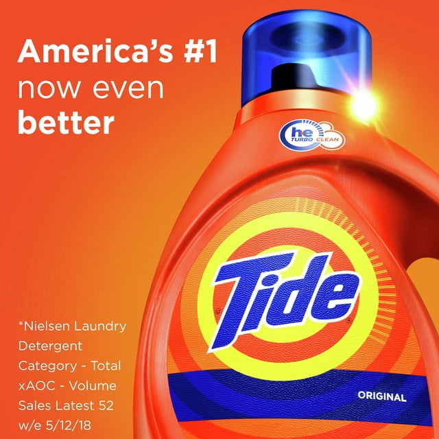 Tide Liquid Laundry Detergent, Original, 64 Loads 92 fl oz, HE Compatible