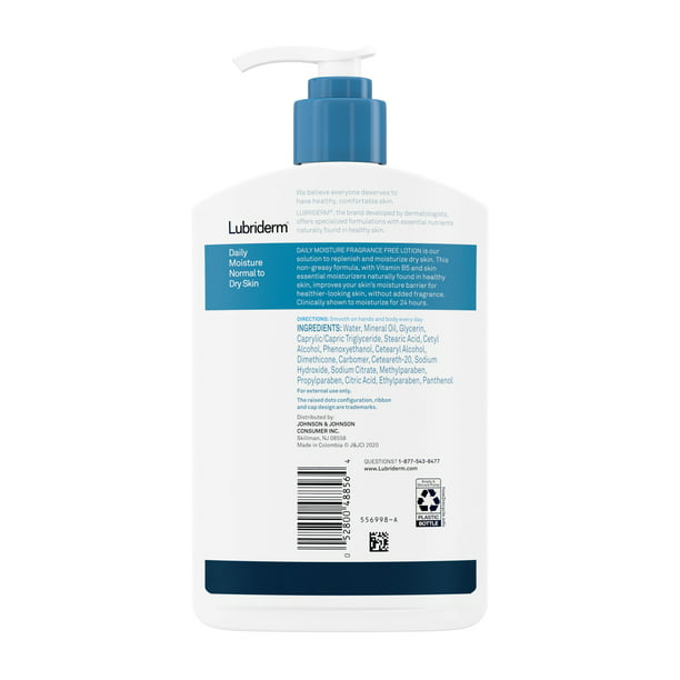 Lubriderm Daily Moisture Full Body Lotion, Fragrance-Free Moisturizer, 16 oz