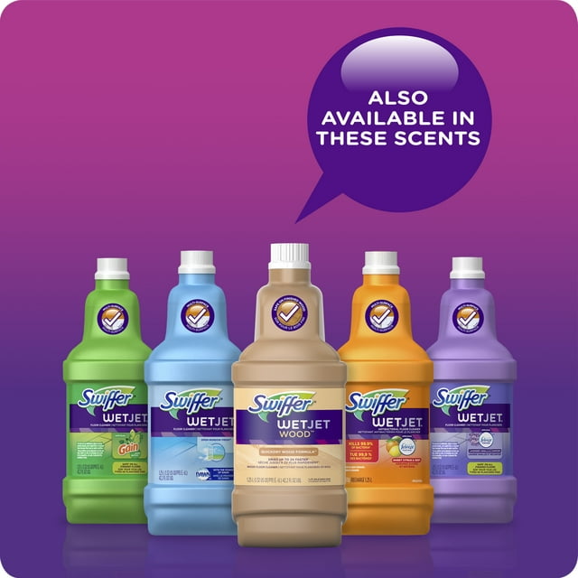 Swiffer WetJet Multi-Purpose Floor Cleaner Solution Refill, Open Window Fresh Scent (2 count, 42.2 fl oz each)