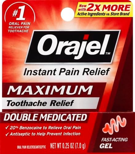 Orajel 3X for Toothache & Gum Pain: Maximum Gel Tube 0.42oz - From #1 Oral Pain Relief Brand - Orajel for Instant Pain Relief