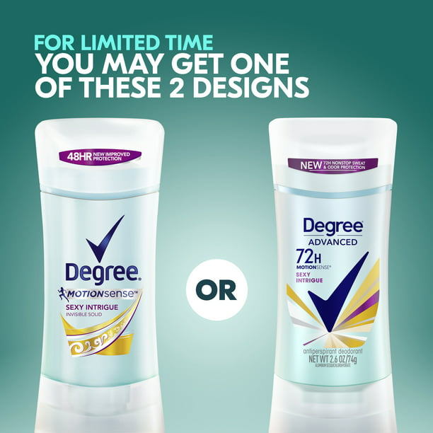 Degree Advanced MotionSense 72H Antiperspirant Deodorant Sexy Intrigue, 2.6 oz, Female
