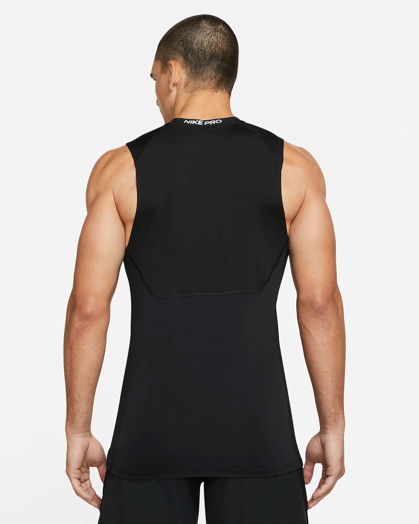 Nike Men's Pro Dri-FIT Slim Fit Sleeveless Top, Black/White