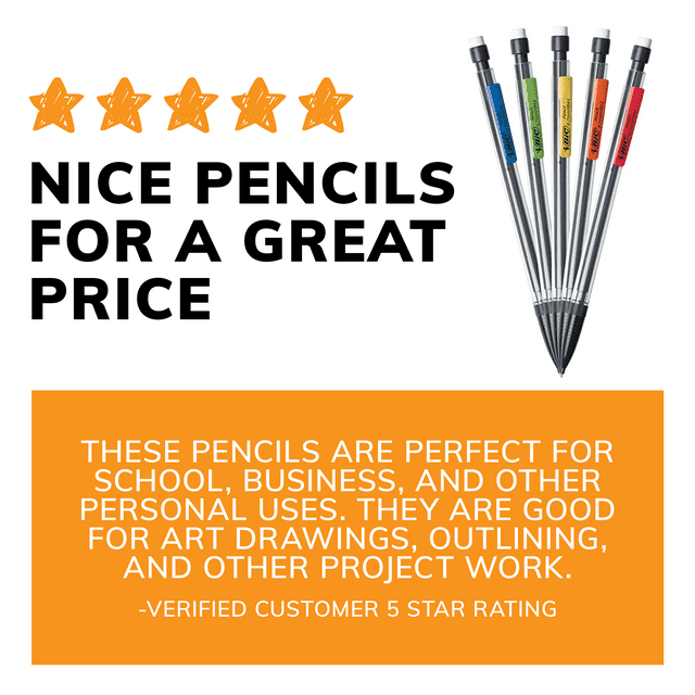 BIC Xtra-Smooth Mechanical Pencils with Erasers, 40-Count Pack, Bulk Mechanical Pencils for School Supplies
