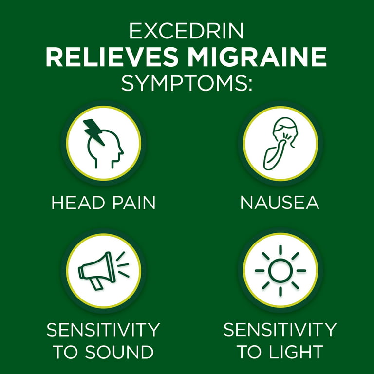 Excedrin Migraine Medicine Caplets for Migraine Headache Relief, 100 Count