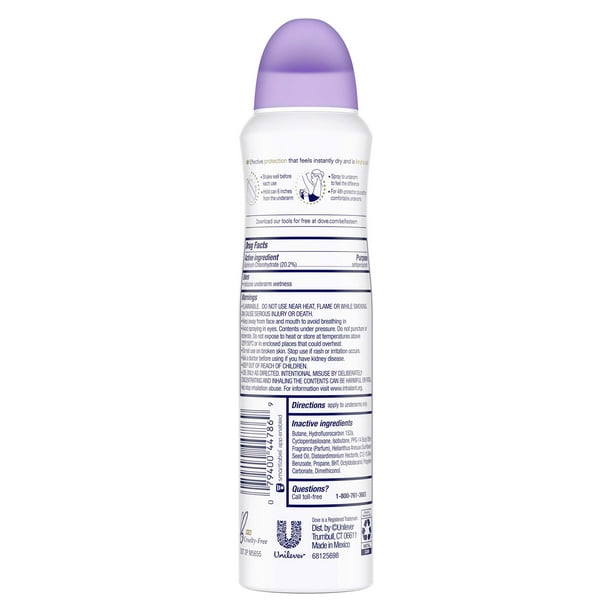 Dove Lavender Fresh Dry Spray Antiperspirant Deodorant, 3.8 oz