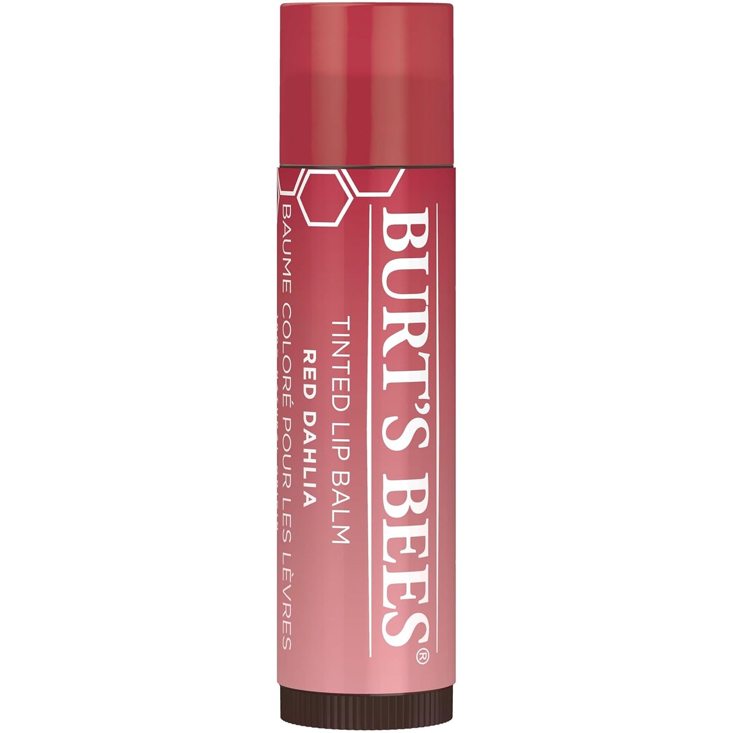 Burt's Bees Lip Tint Balm Stocking Stuffers Gifts, Long Lasting 2 in 1 Duo Tinted Balm Formula, Color Infused with Hydrating Shea Butter for a Natural Looking Buildable Finish, Red Dahlia (2-Pack)