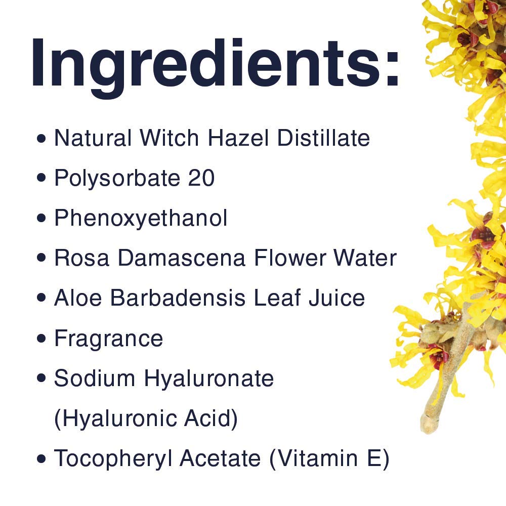 Dickinson's Enhanced Witch Hazel Hydrating Toner with Rosewater, Alcohol Free, 98% Natural Formula, 16 Fl Oz (Pack of 1)