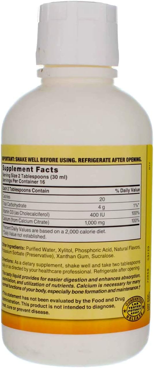 Nature's Blend Liquid Calcium Citrate 1000mg with D3 16 fl oz Liquid Blueberry