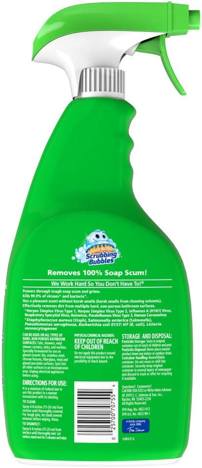 Scrubbing Bubbles Disinfectant Bathroom Grime Fighter Spray, Citrus, 32 fl oz
