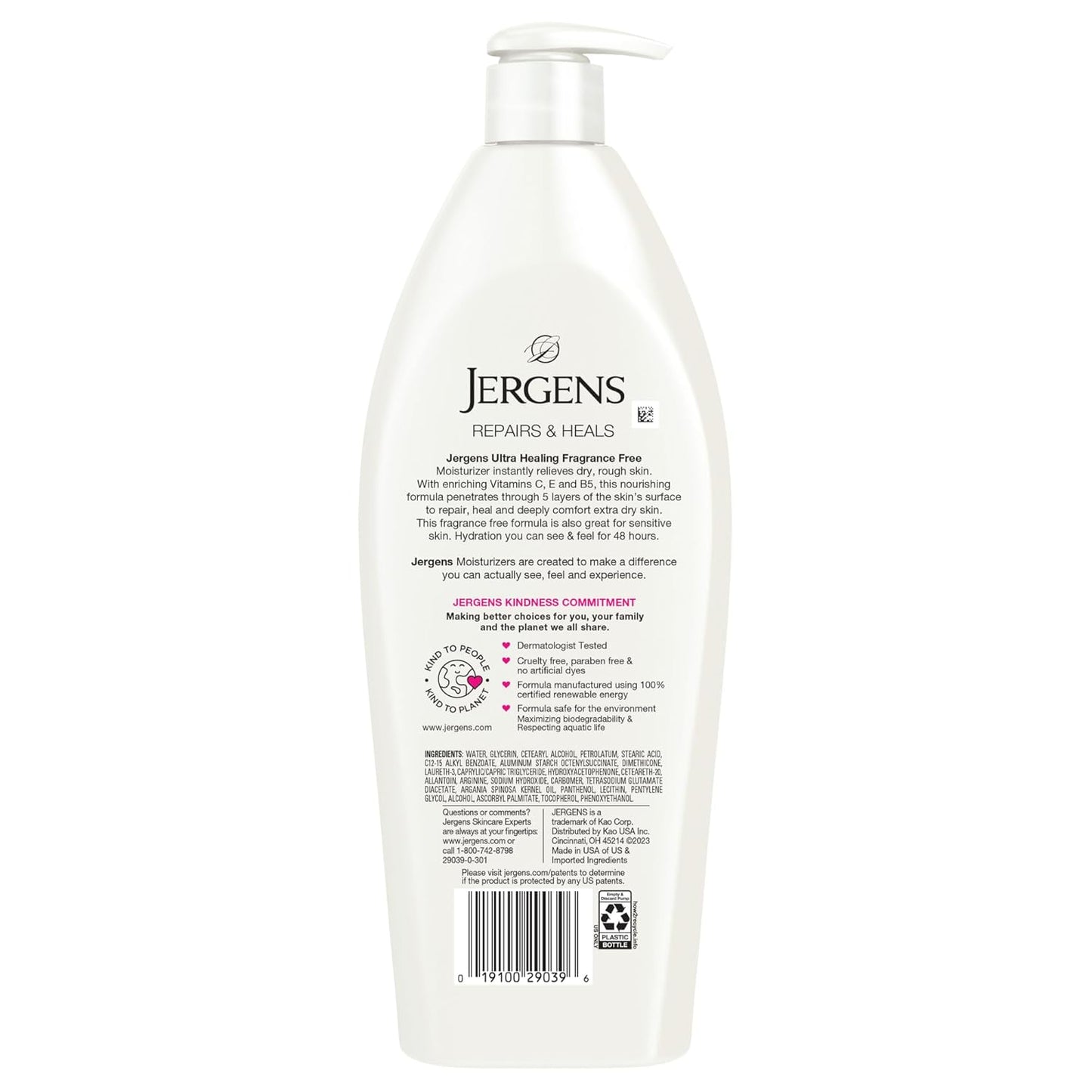 Jergens Ultra Healing Dry Skin Lotion, Hand and Body Moisturizer for Quick Absorption into Extra Dry Skin with Hydralucence Blend, Vitamins C, E and B5, White, 21 oz