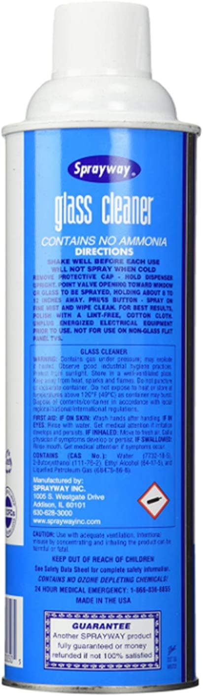 Sprayway Glass Cleaner Ammonia Free, Streak Free, Blue
