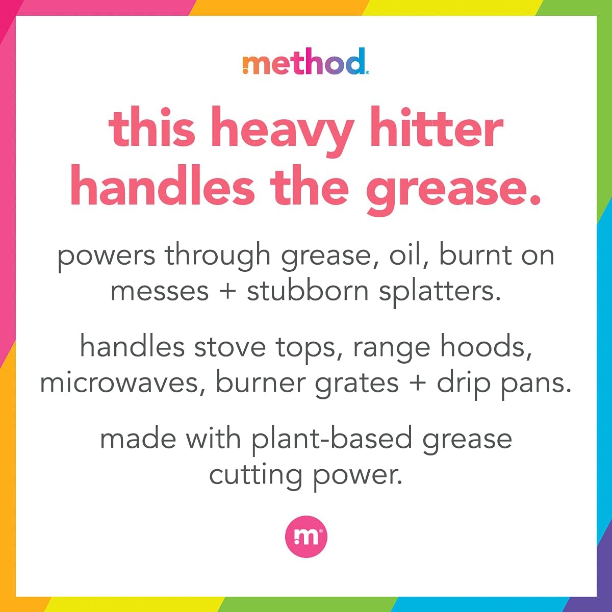 Method Heavy Duty Degreaser, Lemongrass Scent, Oven Cleaner & Stove Top Cleaner, 28 Oz Spray Bottle (Pack of 1),(Packaging may vary)