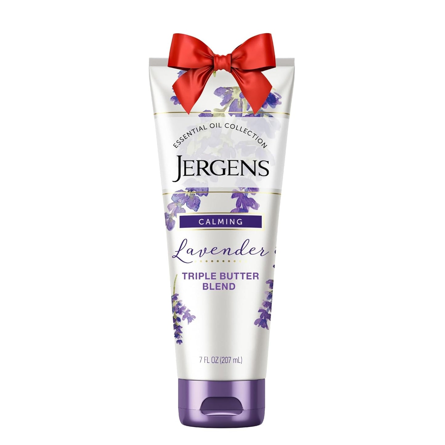 Jergens Lavender Body Butter Body and Hand Lotion, Moisturizer for Women, 7 Fl Oz (Pack of 1), with Essential Oils for Indulgent Moisturization White