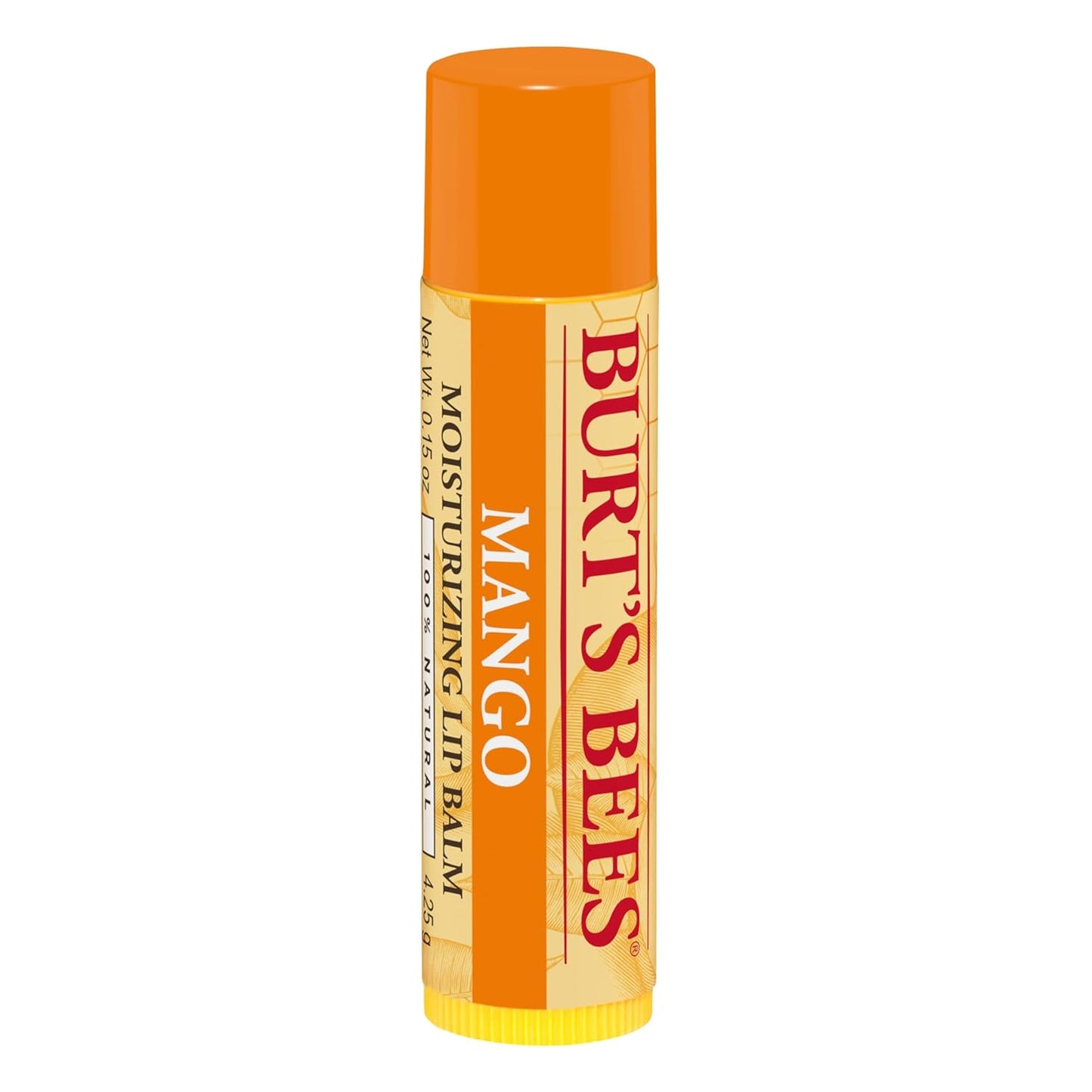 Burt's Bees 100% Natural Moisturizing Lip Balm, Mango with Beeswax & Fruit Extracts - 2 Tubes , 0.15 Ounce