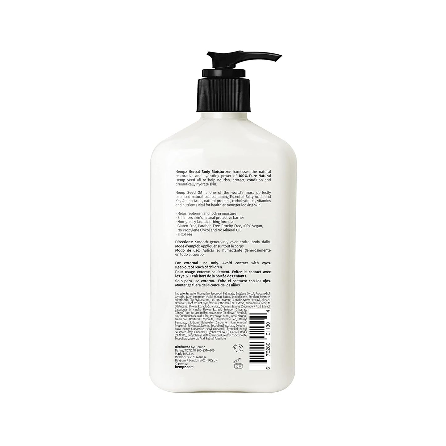 Hempz Original, Natural Hemp Seed Oil Body Moisturizer with Shea Butter and Ginseng, Original Scent, Floral Banana, 17 Fl.Oz ( Packaging may vary )