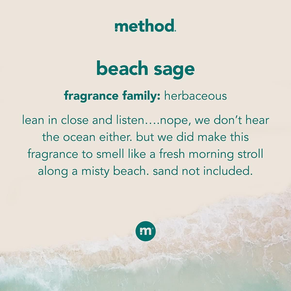 Method Liquid Laundry Detergent; Beach Sage Scent, Plant-Based Stain Remover; ; 66 Loads per 53.5 oz Bottle; (Pack of 1)