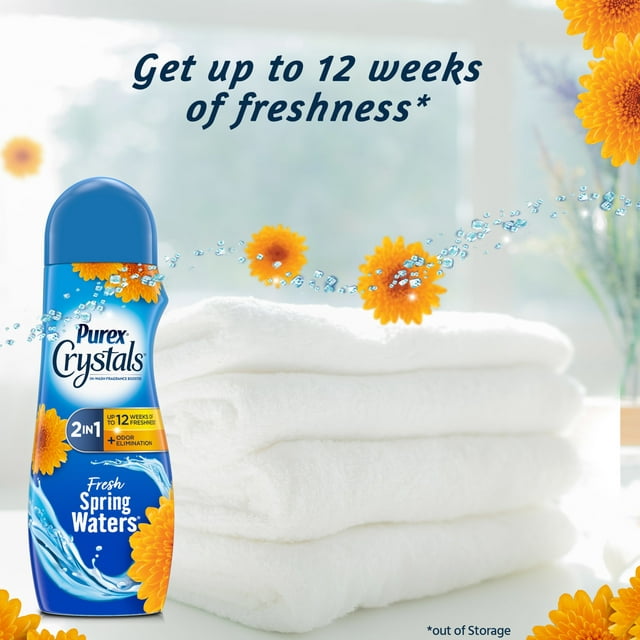 Purex Crystals In-Wash Fragrance and Scent Booster, Fresh Spring Waters, 39 Ounce