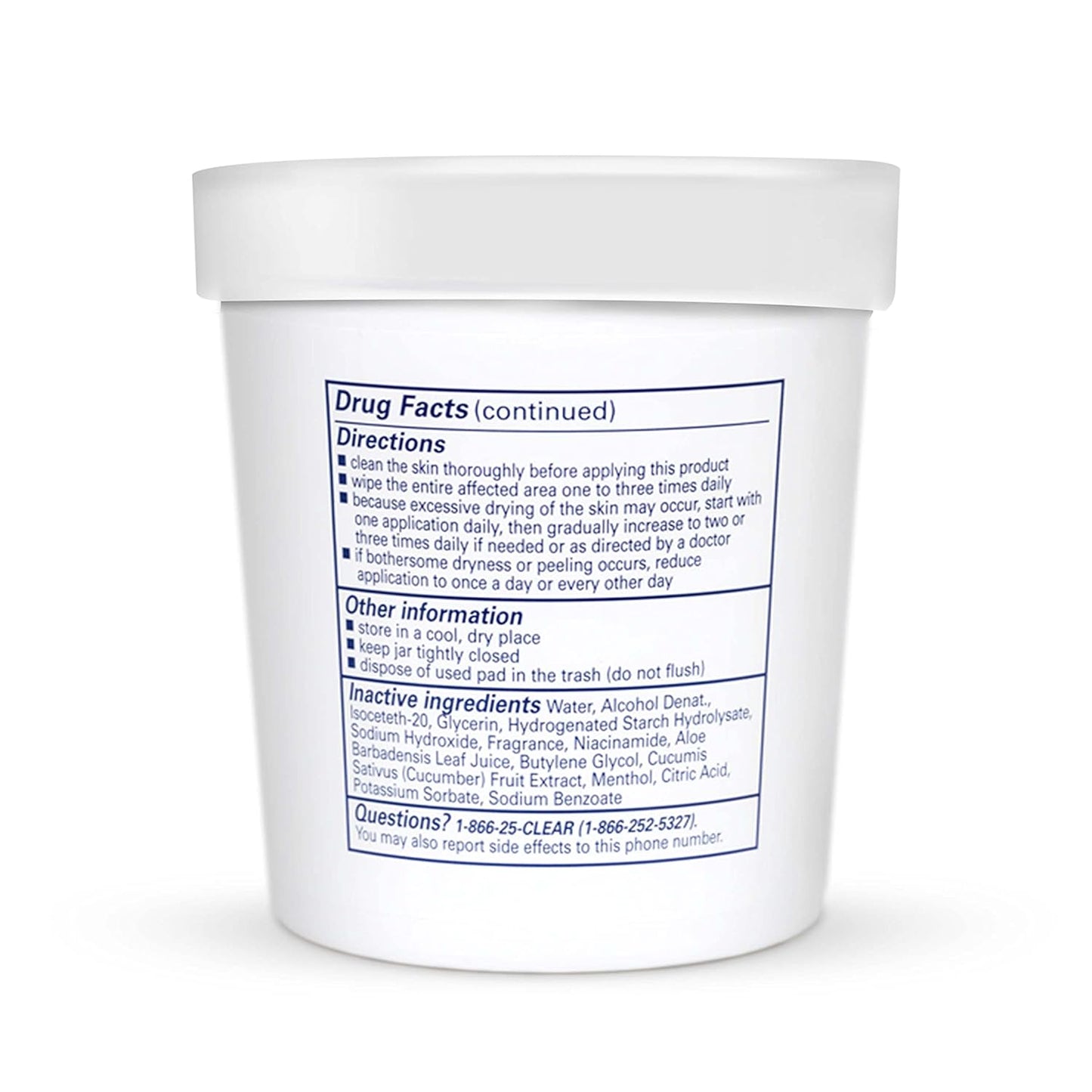 Clearasil Stubborn Acne Control 5in1 Daily Facial Cleansing Pads, with Salicylic Acid Acne Treatment Medicine, 90 Count
