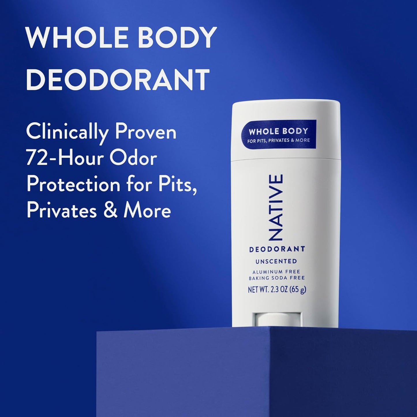 Native Whole Body Deodorant Stick - Unscented - Aluminum Free - 2.3oz