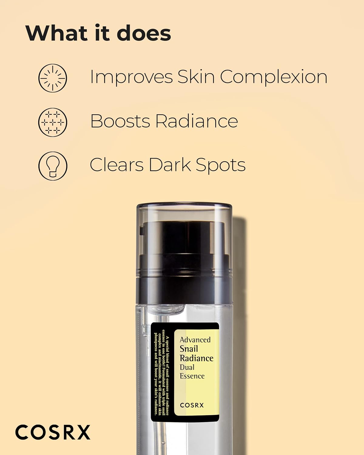 COSRX Niacinamide 5% + Snail Mucin 74% Dual Essence, Anti Aging Face Serum for Dull Skin, Hydrating, Brightening, Repairing, Sensitive Skin, Not Tested on Animals, Korean Skin Care, 2.70 fl.oz / 80ml