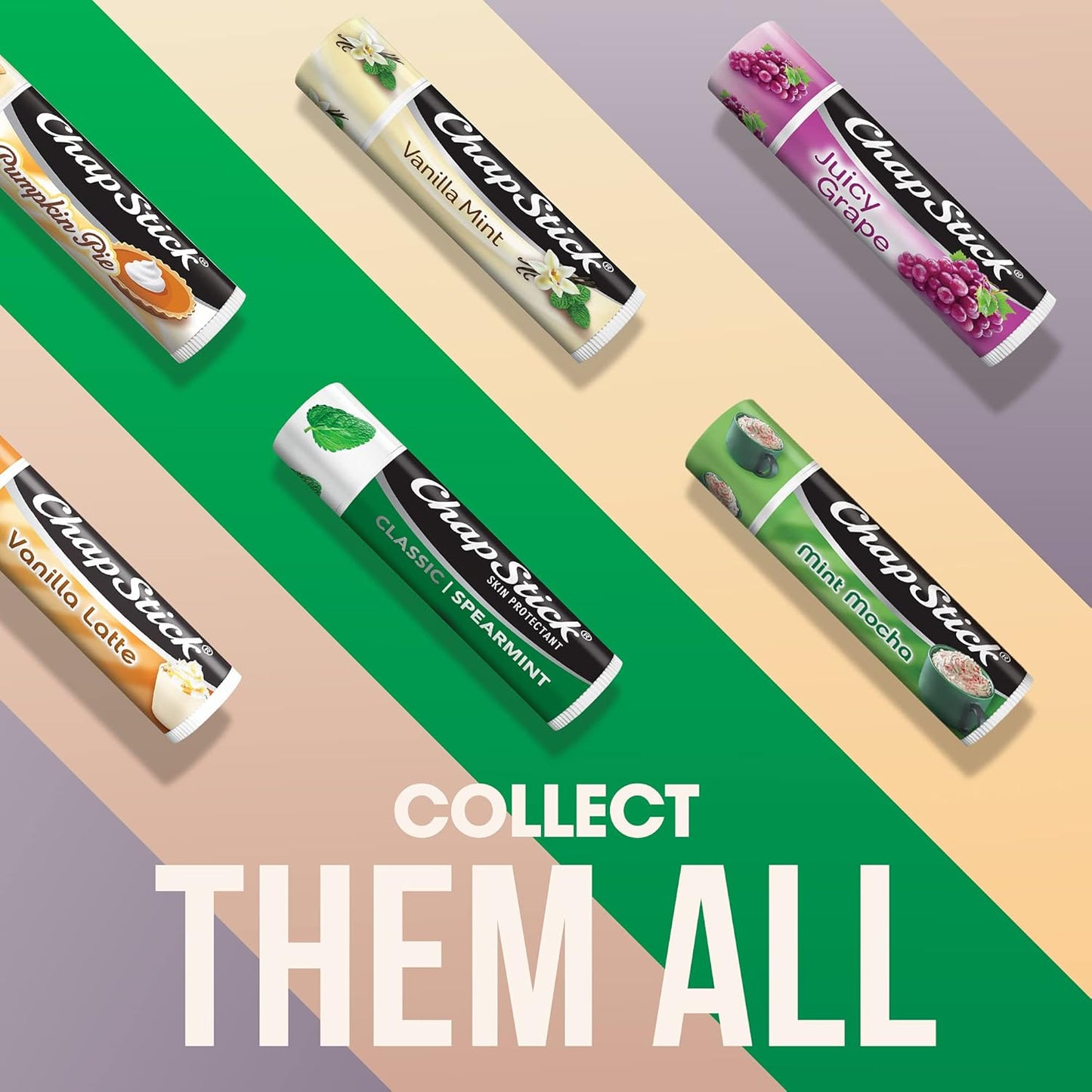 ChapStick Classic Spearmint Lip Balm – Cool & Refreshing, Moisturizing Lip Care for Dry, Cracked Lips, 0.15 Oz Ea