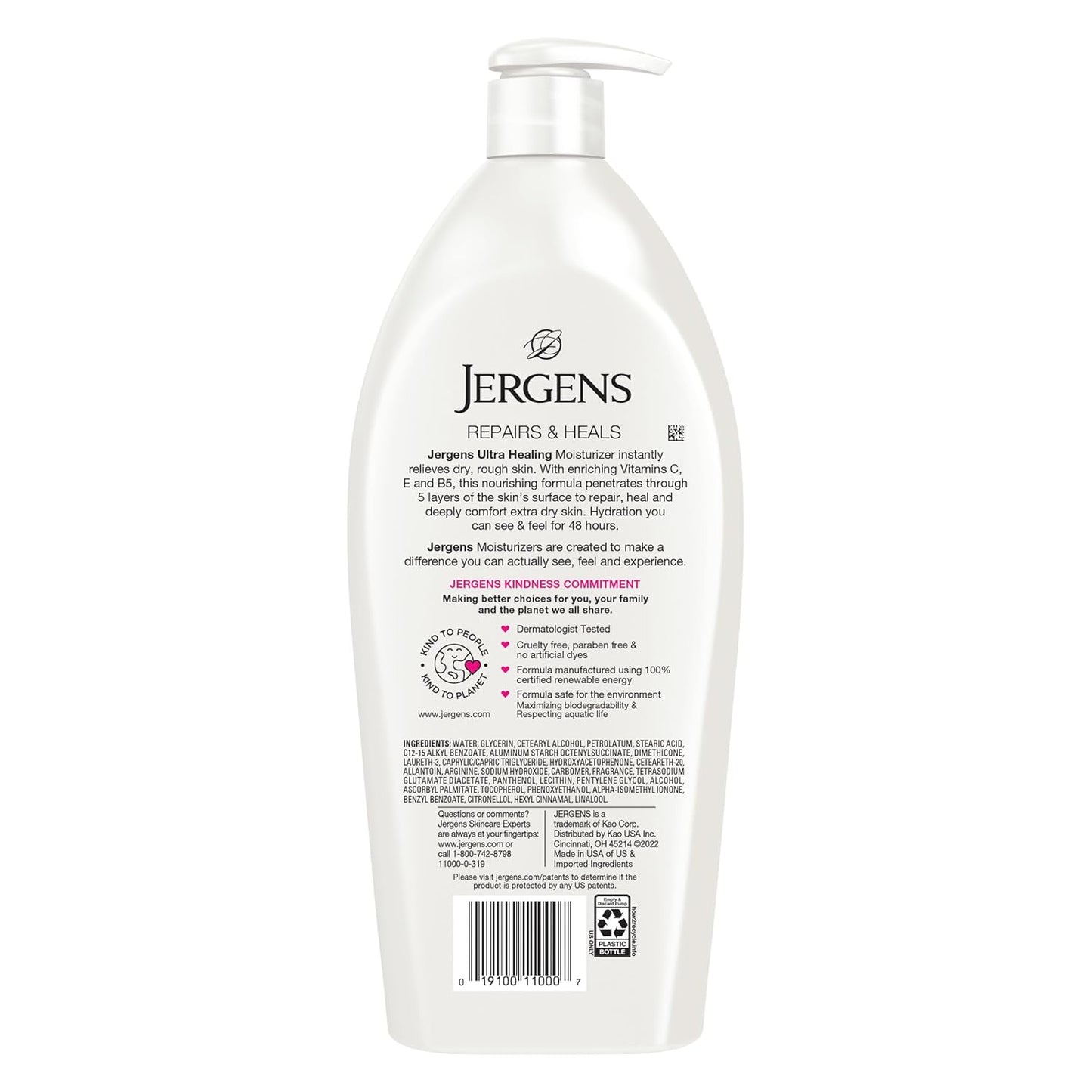 Jergens Ultra Healing Dry Skin Moisturizer, Body and Hand Lotion for Dry Skin, for Quick Absorption into Extra Dry Skin, with HYDRALUCENCE blend, Vitamins C, E, and B5, 32 Ounce