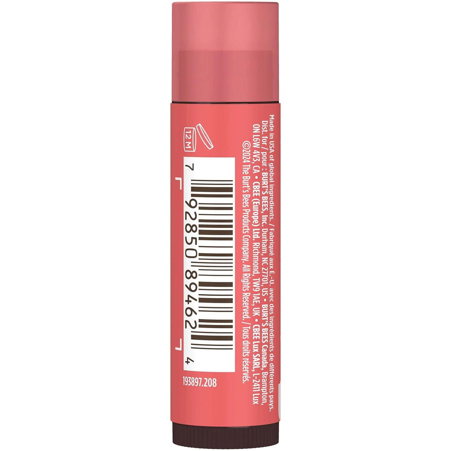 Burt's Bees Lip Tint Balm Stocking Stuffers Gifts, Long Lasting 2 in 1 Duo Tinted Balm Formula, Color Infused with Hydrating Shea Butter for a Natural Looking Buildable Finish, Soft Hibiscus (2-Pack)