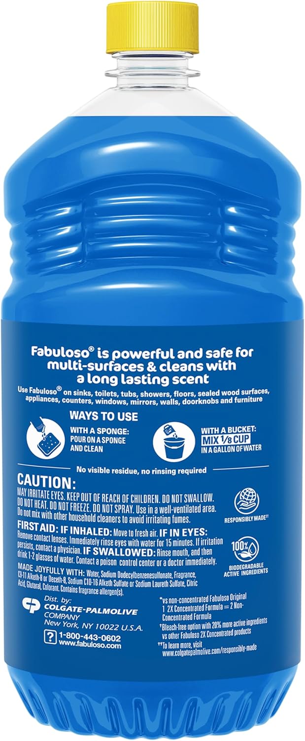 Fabuloso Multi-Purpose Cleaner, 2X Concentrated Formula, Spring Fresh Scent, 56 oz