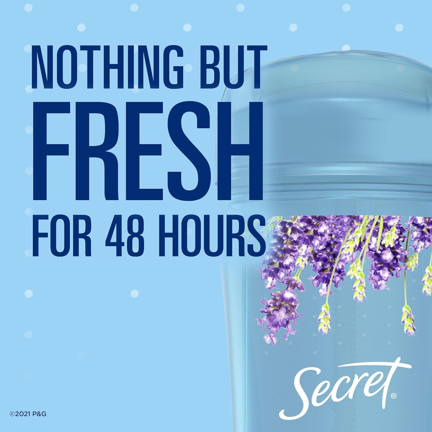 Secret Fresh Antiperspirant and Deodorant for Women, 48hr Freshness, Sweat & Odor Protection, PH Balancing Minerals, Clear Gel, Refreshing Lavender Scent, 2.6 oz