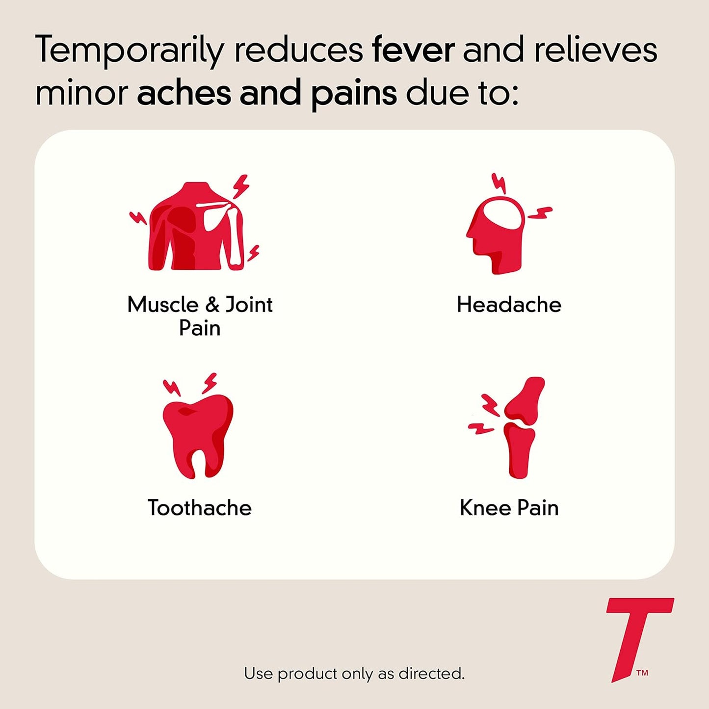 Tylenol Extra Strength Caplets with 500 mg Acetaminophen, Pain Reliever and Fever Reducer for Headache, Backache, Toothache & Minor Arthritis Pain Relief, 100 Count