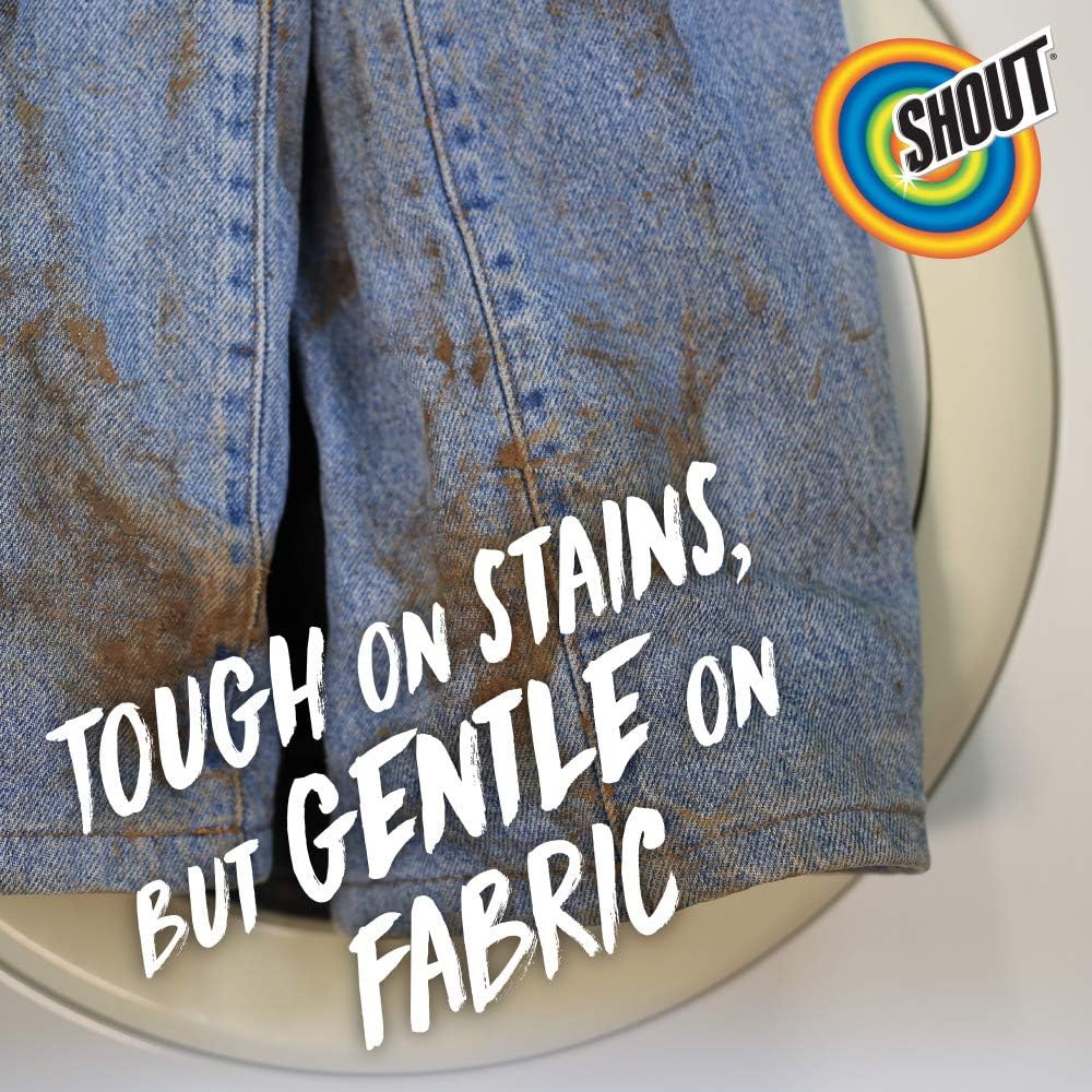Shout Active Enzyme Laundry Stain Remover Spray for Clothes, Triple-Acting Formula Clings, Penetrates, and Lifts Tough & Everyday Stains - Prewash Refill 60oz (1.7L)