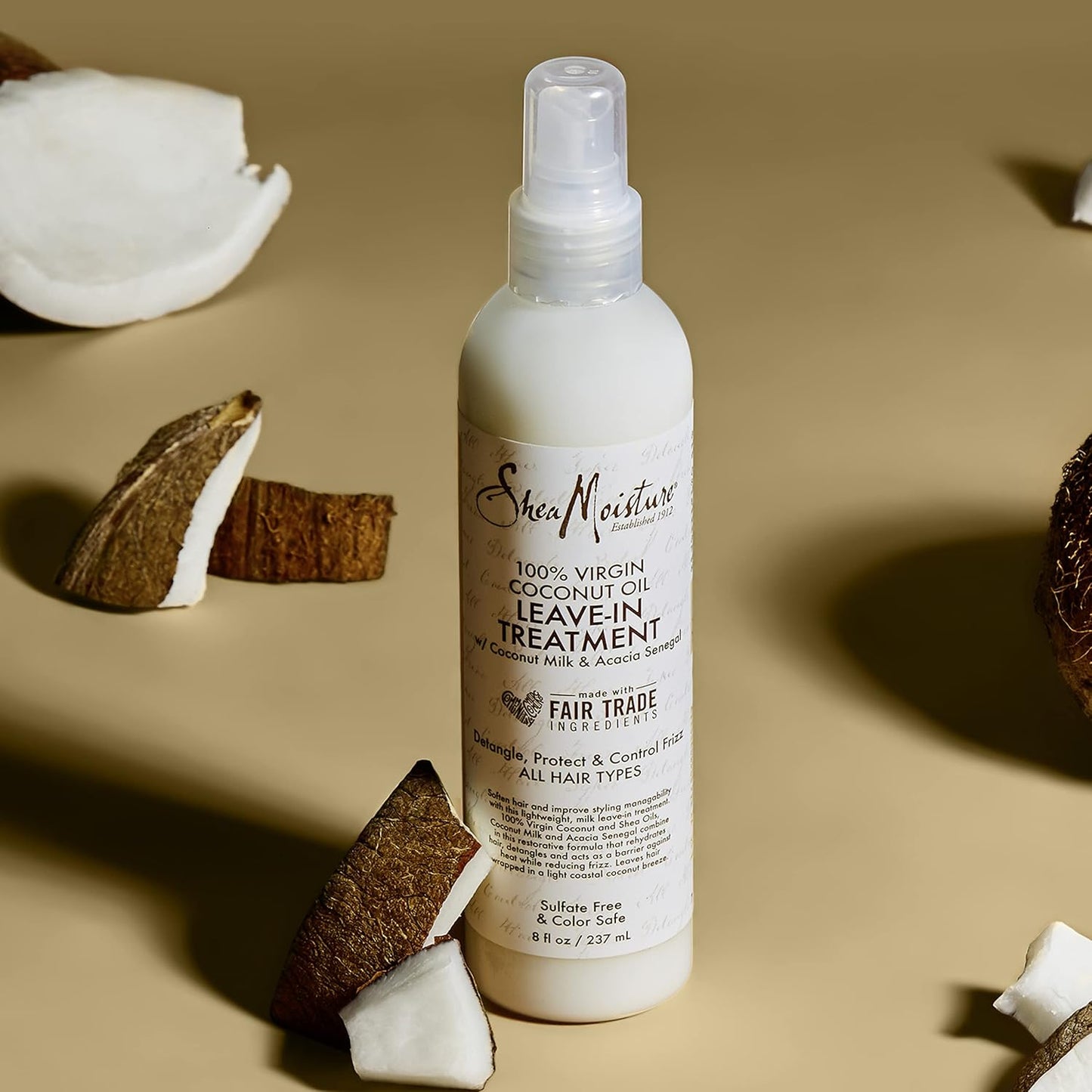 SheaMoisture 100% Virgin Coconut Oil Leave-in Conditioner Treatment for All Hair Types 100% Extra Virgin Coconut Oil Silicone Free Conditioner 8 oz