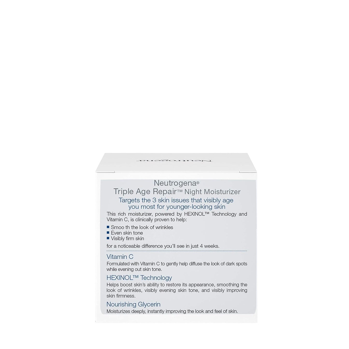 Neutrogena Triple Age Repair Anti-Aging Night Cream with Vitamin C; Fights Wrinkles & Evens Tone, Firming Anti-Wrinkle Face & Neck Cream; Glycerin & Shea Butter, 1.7 oz