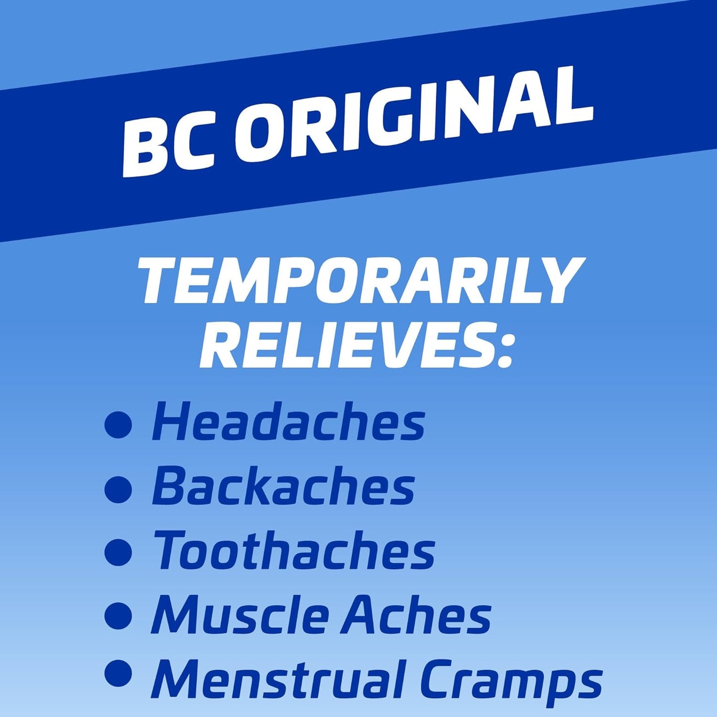 BC Powder Original Strength Pain Reliever, Aspirin Dissolve Packs, 50 Count