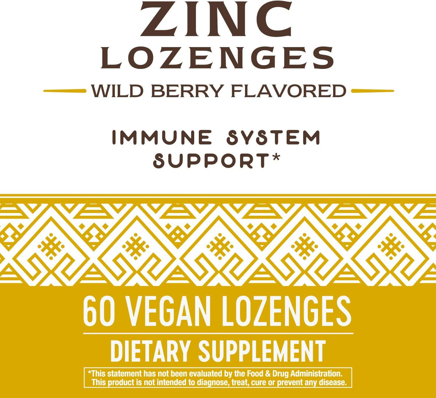 Nature's Way Zinc Lozenges with Vitamin C & Echinacea, Immune Support*, 23 mg of Zinc & 100 mg of Vitamin C per Serving, Wild Berry Flavored, 60 Lozenges (Packaging May Vary)