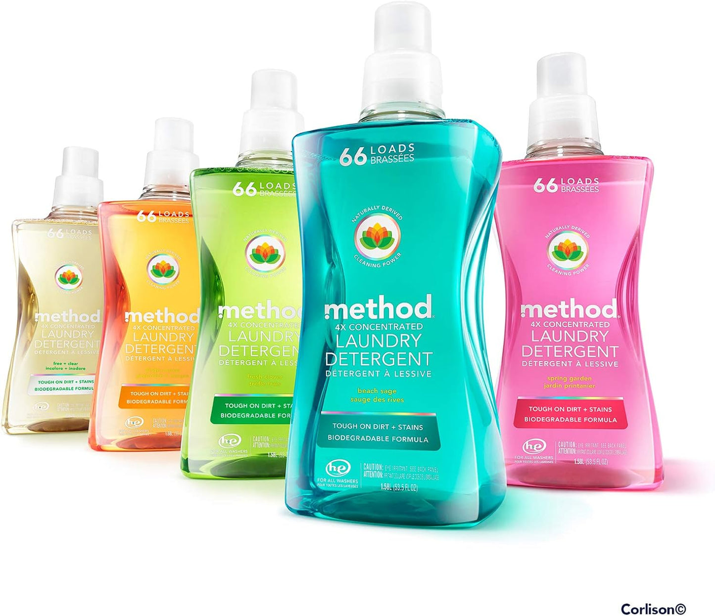 Method Liquid Laundry Detergent, Ginger Mango, 66 Loads Per Bottle, Hypoallergenic + Biodegradable Formula, Plant-Based Stain Remover, 53.5 Fl Oz (Pack of 1)