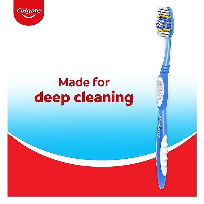 Colgate Extra Clean Toothbrush, Soft Toothbrush for Adults, 6 Count (Pack of 1), Packaging May Vary