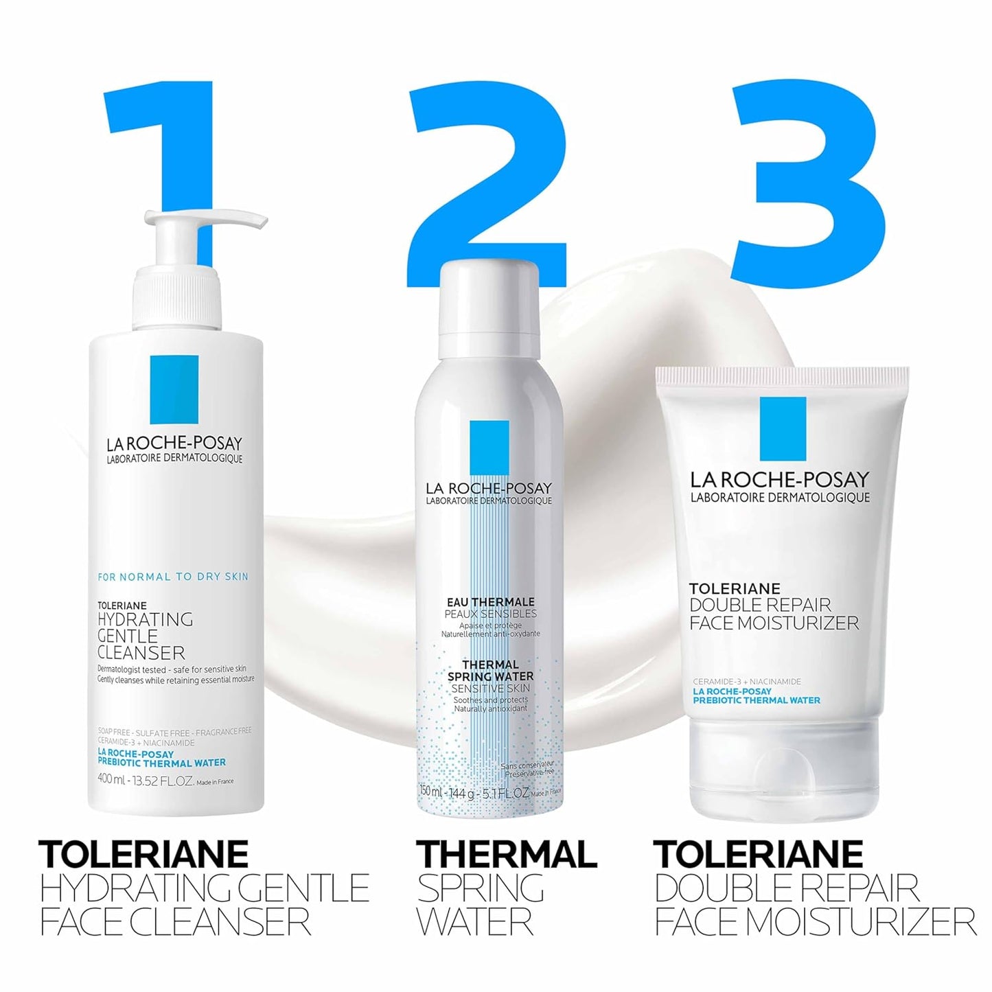 La Roche-Posay Toleriane Double Repair Face Moisturizer | Daily Moisturizer Face Cream with Ceramide and Niacinamide for All Skin Types | Oil Free | Fragrance Free