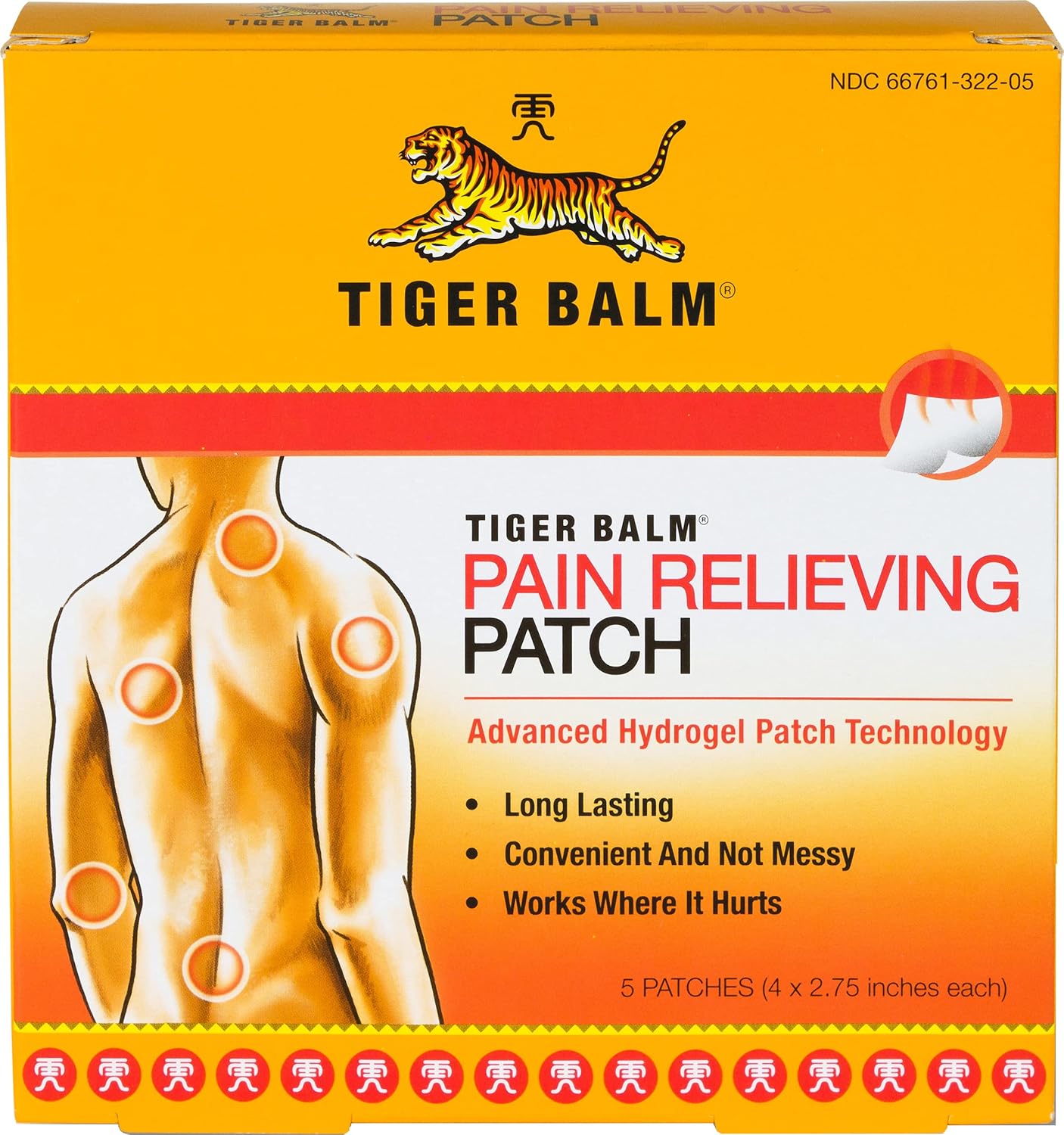 Tiger Balm Pain Relieving Patch, 5 Count
